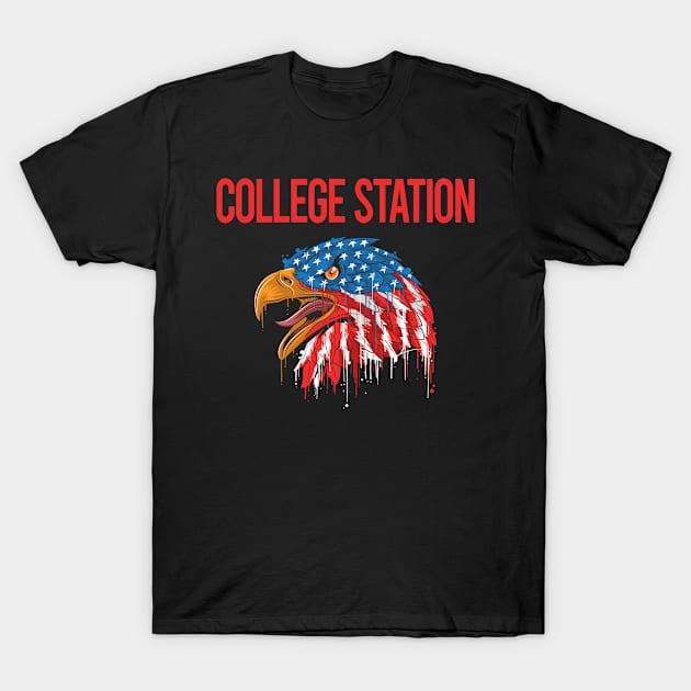 USA Eagle College Station T-Shirt by flaskoverhand